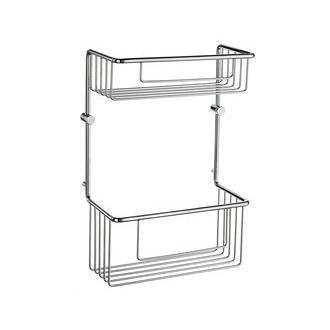 Smedbo DK1031 8 1/2 in. Wall Mounted Double Level Shower Basket in Polished Chrome from the Sideline Collection